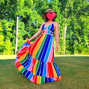 Gorgeous Rainbow Maxi dress